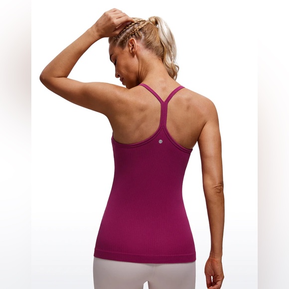 Speedy Seamless Built-in Bra Tank Y-back - Pure Color - Picture 2 of 5
